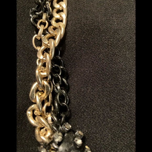 Amazing genuine leather and rhinestone necklace - Picture 3 of 4